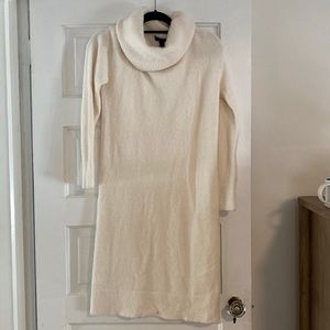 Banana Republic Turtleneck Sweater Dress - Cream Small